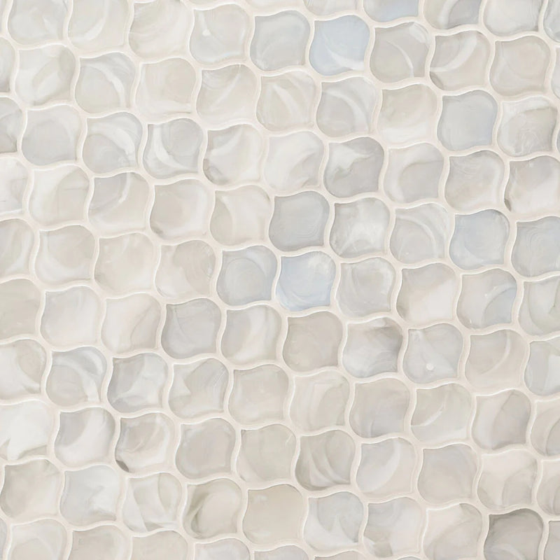 MSI Pearla Arabesque Glass Mosaic Tile 10"x10.2", angled view
