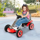 Pedal Powered 4-Wheel Toy Car with Adjustable Steering Wheel and Seat-Red by LJGDeals