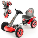 Pedal Powered 4-Wheel Toy Car with Adjustable Steering Wheel and Seat-Red by LJGDeals