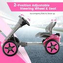 Pedal Powered 4-Wheel Toy Car with Adjustable Steering Wheel and Seat-Pink by LJGDeals