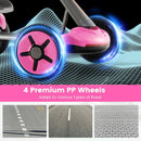 Pedal Powered 4-Wheel Toy Car with Adjustable Steering Wheel and Seat-Pink by LJGDeals