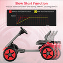Pedal Powered 4-Wheel Toy Car with Adjustable Steering Wheel and Seat-Red by LJGDeals