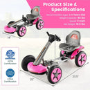 Pedal Powered 4-Wheel Toy Car with Adjustable Steering Wheel and Seat-Pink by LJGDeals
