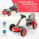 Pedal Powered 4-Wheel Toy Car with Adjustable Steering Wheel and Seat-Red by LJGDeals