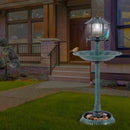 Solar Pedestal Bird Bath with Feeder and Planter - Bronze by LJGDeals