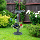 Pedestal Birdbath and Feeder with Solar Light - Lotus Leaf by DirectDeals