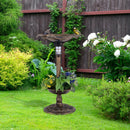 Pedestal Birdbath and Feeder with Solar Light - Lotus Leaf by LJGDeals