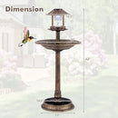 Solar Pedestal Bird Bath with Feeder and Planter - Bronze by LJGDeals