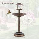 Solar Pedestal Bird Bath with Feeder and Planter - Bronze by DirectDeals