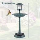 Solar Pedestal Bird Bath with Feeder and Planter - Bronze by LJGDeals