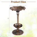 Pedestal Birdbath and Feeder with Solar Light - Lotus Leaf by DirectDeals
