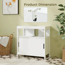 Pedestal Sink Storage Cabinet with 2 Sliding Doors and U-shaped Cut-out-White by LJGDeals