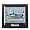Pele Bicycle Kick, Brazil v. Belgium Autographed Soccer 16" x 20" Framed and Matted Photo by Dynasty Sports & Framing