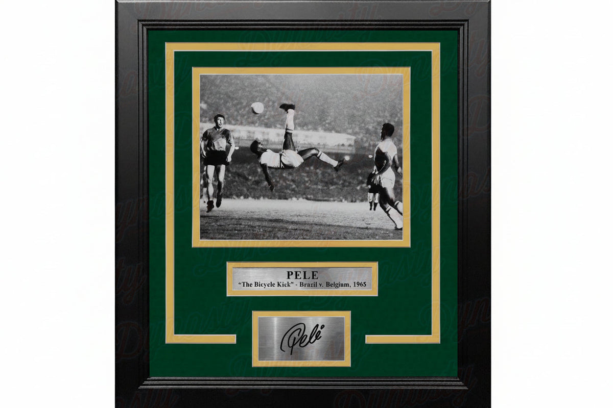 Pele Bicycle Kick Brazil National Team 8x10 Framed Soccer Photo with Engraved Autograph