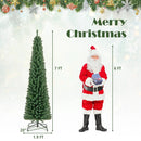 Pencil Christmas Tree with Memory Wire Branch Tips and Warm LED Lights by LJGDeals