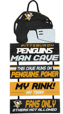 Pittsburgh Penguins Wooden Helmet Man Cave Dangle Sign by Dynasty Sports & Framing