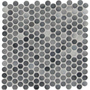 MSI Penny Round Grigio Mix Glossy Porcelain Mosaic Tile 11.3"x12.2"