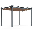10 x 12 Feet Outdoor Aluminum Retractable Pergola Canopy Shelter Grape Trellis-Beige by DirectDeals