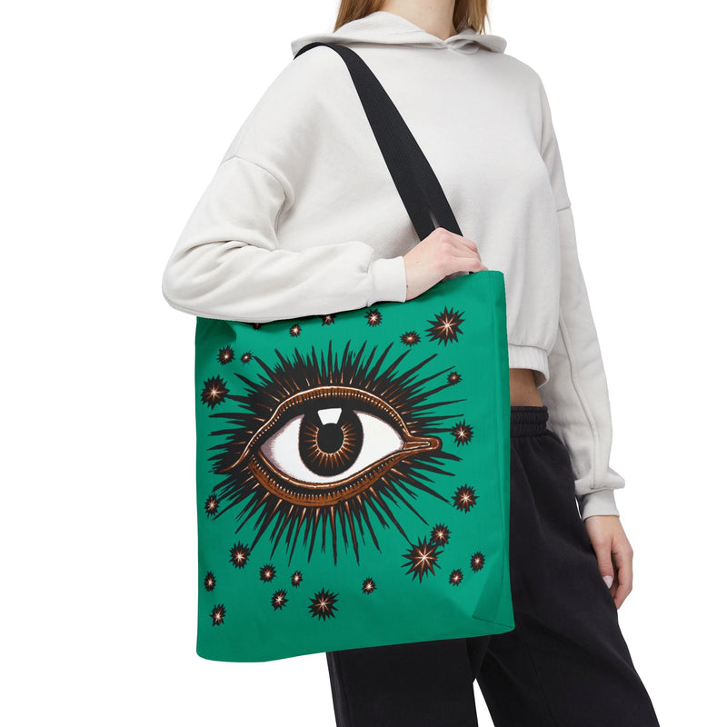 "All Seeing Eye" (Teal) Heavy-Duty Canvas Tote Bag