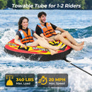 Towable Tube with Quick Connector and Drainage for Boating by LJGDeals