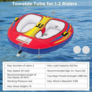 1 or 2 Person Inflatable Towable Tube for Boating with Drainage by LJGDeals