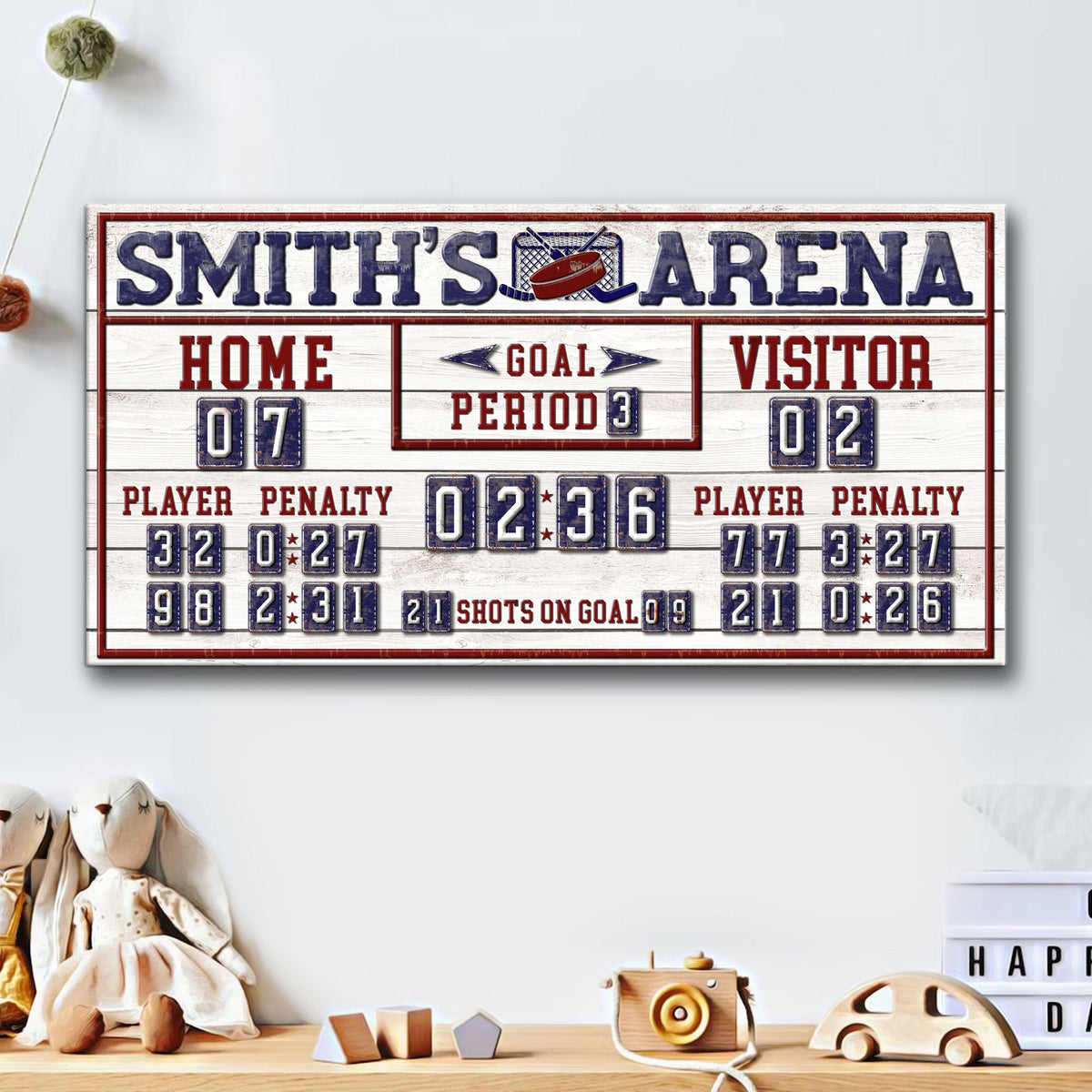Personalized Hockey Scoreboard Sign, photo 2 of 7