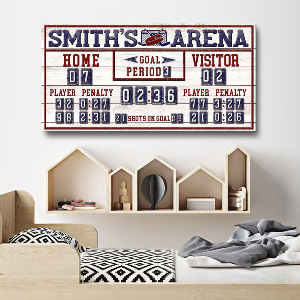 Personalized Hockey Scoreboard Sign, photo 3 of 7