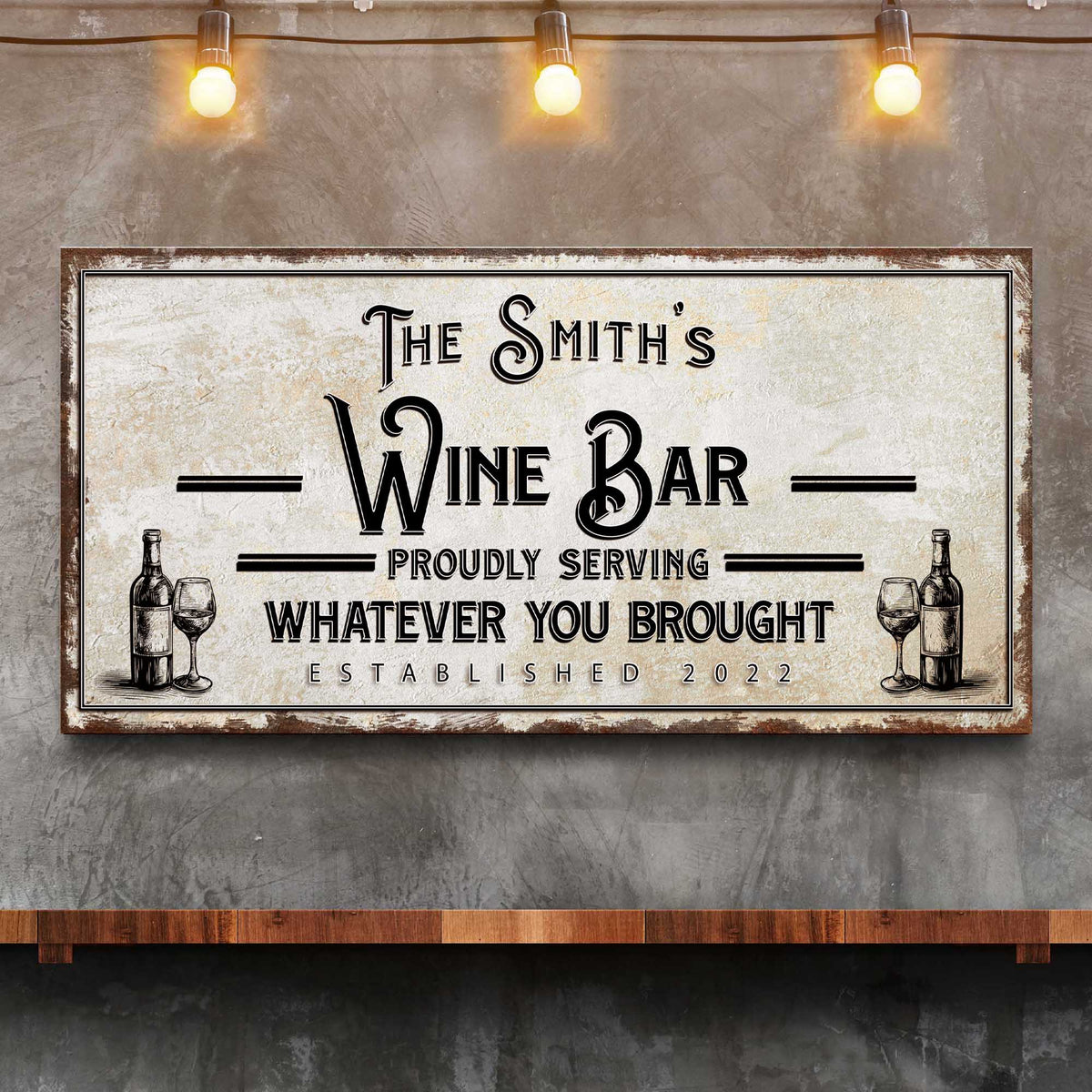 Personalized Wine Bar Sign II, photo 2 of 7