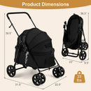 Foldable Pet Stroller for Small to Medium Dogs with Brake by LJGDeals