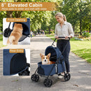 Foldable Pet Stroller for Small to Medium Dogs with Brake by LJGDeals