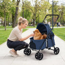 Foldable Pet Stroller for Small to Medium Dogs with Brake by LJGDeals
