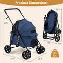 Foldable Pet Stroller for Small to Medium Dogs with Brake by LJGDeals