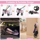 Foldable Pet Stroller for Small to Medium Dogs with Brake by LJGDeals