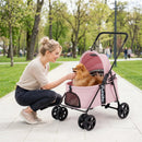 Foldable Pet Stroller for Small to Medium Dogs with Brake by LJGDeals
