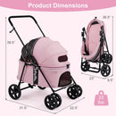 Foldable Pet Stroller for Small to Medium Dogs with Brake by DirectDeals