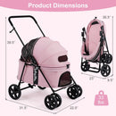 Foldable Pet Stroller for Small to Medium Dogs with Brake by LJGDeals