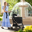 3-In-1 Pet Stroller with Removable Car Seat Carrier-Black by LJGDeals
