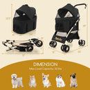 3-In-1 Pet Stroller with Removable Car Seat Carrier-Black by LJGDeals