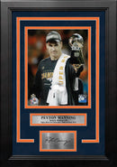 Peyton Manning Super Bowl Trophy Denver Broncos 8x10 Framed Football Photo with Engraved Autograph by Dynasty Sports & Framing