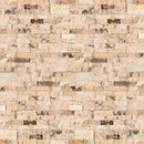 Philadelphia splitface ledger panel 6X24 natural travertine wall tile LPNLTPHI624 product shot multiple tiles angle view