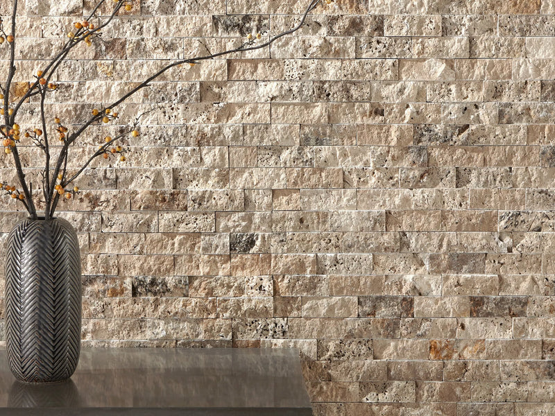 Philadelphia Split-face Travertine 3D Ledger Panel 6"x24" – Full Truckload