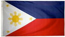 Philippines Flag with Grommets Along the Edges for Wall Mounting by Flagman of America