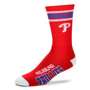 Philadelphia Phillies Men's 4 Stripe Deuce Socks by Dynasty Sports & Framing