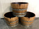 Whiskey & Wine Barrel Half-Barrel Planter — Multi-Use, Wine-Stained Oak