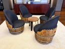 Whiskey & Wine Barrel Modern Table Set — Table and Chairs, Reclaimed Oak