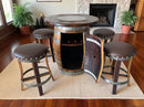 Whiskey & Wine Barrel Stool — Memory Foam, Brown Upholstery