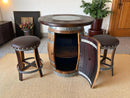Whiskey & Wine Barrel Stool — Memory Foam, Brown Upholstery