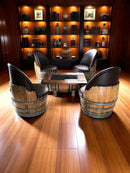Whiskey & Wine Barrel Coffee Table Set — 4 Chairs