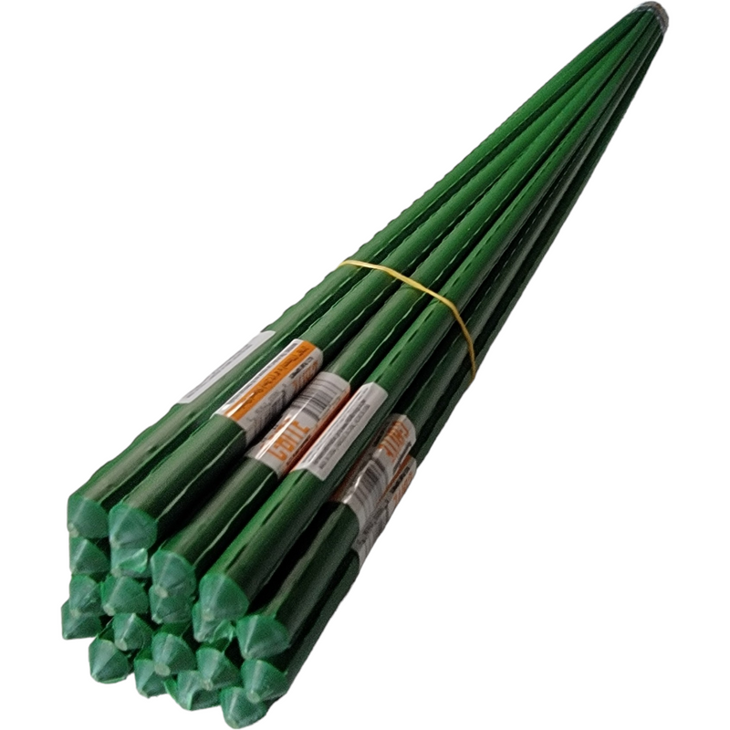 Sturdy Coated Steel Garden Stakes (available in lengths of: 2.5', 3', 4', 5', and 6') All plant sticks are 7/16" diameter.