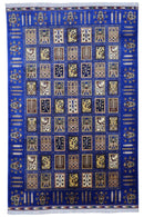 Hand-Knotted Bakhtiari Afghan Wool Area Rug – 6'7" x 9'9" | Blue, Durable, Timeless Design